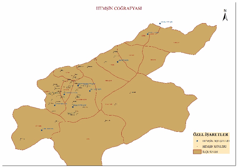 HEMŞİNLİLERİN YERLEŞİM BÖLGELERİ